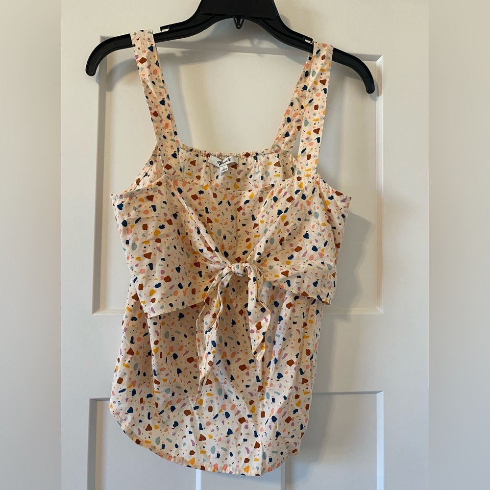 Madewell Bow Front Terazzo Print Tank
